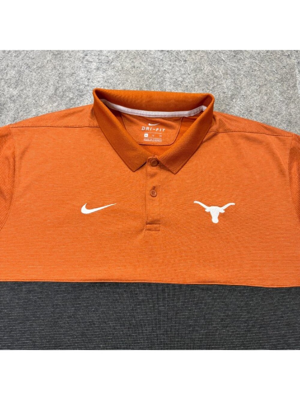 Texas Longhorns Nike Polo Shirt Men XL Orange Black Colorblock Performance b012